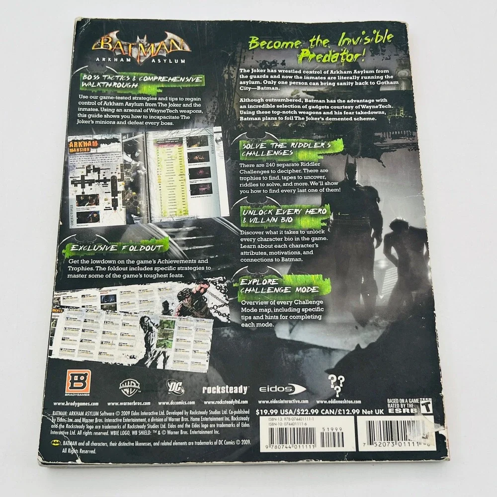 Batman Arkham Asylum BradyGames Signature Series Strategy Guide PS3 Xbox 360 PC